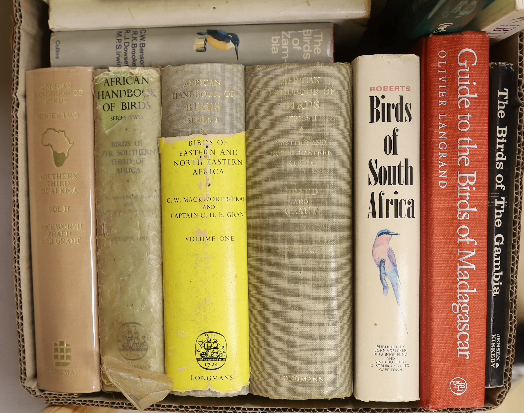 Clancey, P.A. - The Birds of Natal and Zululand. folded map, num. plates (some coloured) and other illus.; publisher's cloth and d/wrapper, 4to. 1964; Hall, B.P. & Moreau, R.E. - An Atlas of Speciation in African Passeri